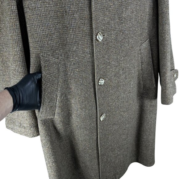 Brooks Brothers Mens 42R Reversible Herringbone Tweed Wool & Cotton Trench Coat - Picture 8 of 16